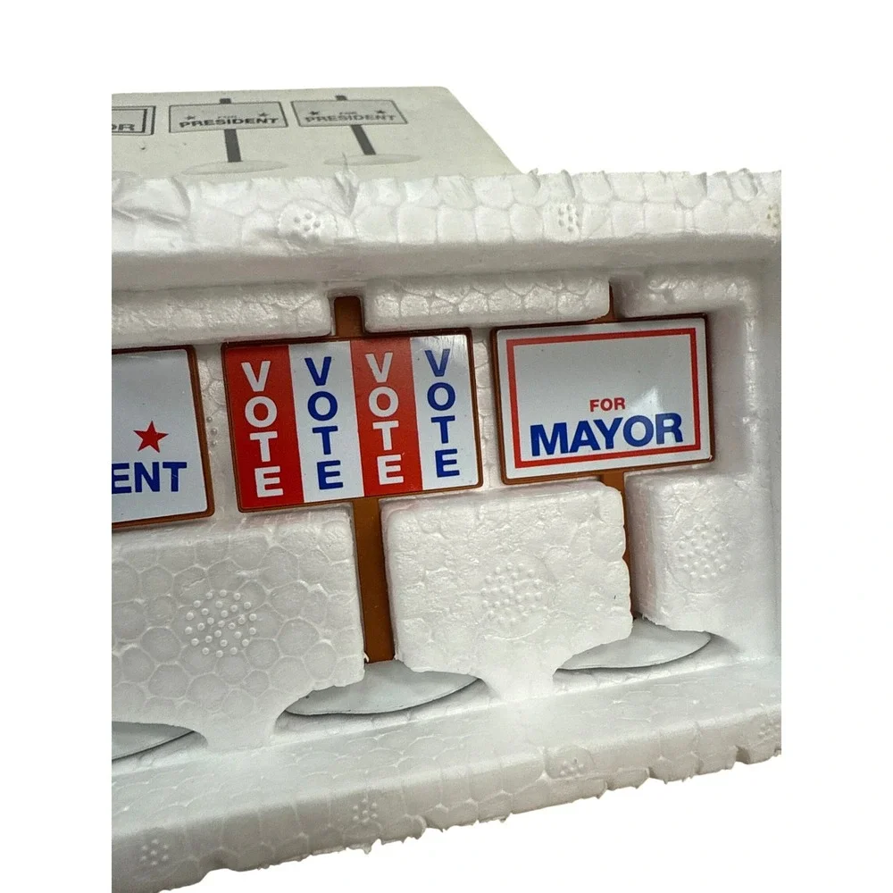 Snow Village Election Yard Signs Set of 6 Metal Accessories Deptartment‎ 56